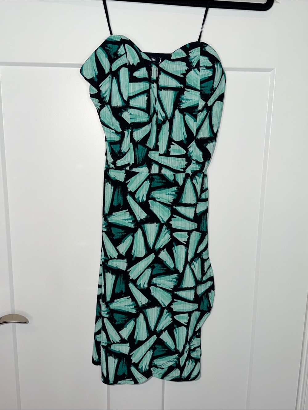 Candies Green Pattern Strapless Dress